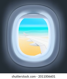 Airplane landing neer the ocean