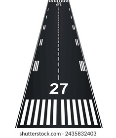 Airplane landing on runaway. vector