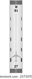 Airplane landing on runaway. vector