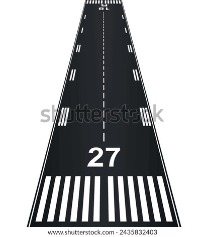 Airplane landing on runaway. vector