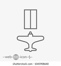 airplane landing vector icon