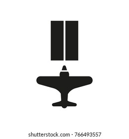 airplane landing vector icon