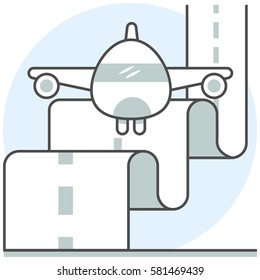 Airplane Lane - Infographic Icon Elements from Aircraft and Airport Set. Flat Thin Line Icon Pictogram for Website and Mobile Application Graphics.