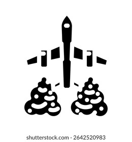 avião deixando trilha trilha ícone da poluição do ar vetor. avião deixando trilha sinal da poluição do ar. símbolo isolado ilustração