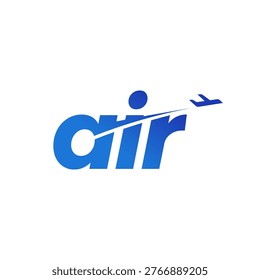 Airplane Letter Logo, emblem, wing element shape of a Jet airplane tail. transport, logistics symbol icon.
