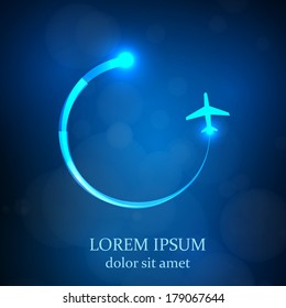 airplane light symbol, easy all editable