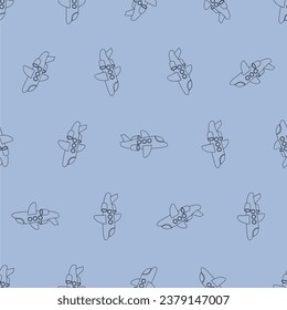 Airplane line art seamless pattern. Suitable for backgrounds, wallpapers, fabrics, textiles, wrapping papers, printed materials, and many more.