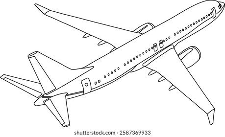 Airplane line art vector design. Airplane outline illustration design.
