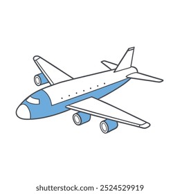 ícone Ilustração do desenho da linha do avião.