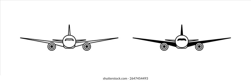 Línea de avión y Ilustración vectorial de llenado	