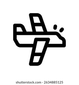 airplane line icon. Clean and minimalist vector icon for websites, mobile apps, presentations, and logos. Fully scalable and customizable for any project.