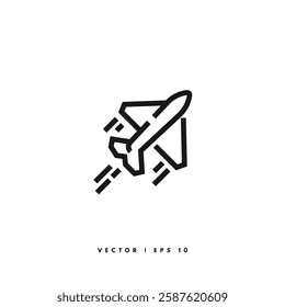 Airplane Line Icon. Editable Stroke