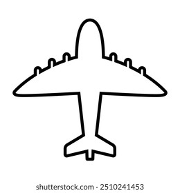 airplane line icon isolated on white background