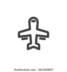 Symbol der Flugzeuglinie. lineares Stilzeichen für mobiles Konzept und Webdesign. Planen Sie ein Vektorsymbol. Fly-Mode-Symbol, Logo-Abbildung. Vektorgrafik
