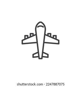 Airplane line icon. linear style sign for mobile concept and web design. Airline plane outline vector icon. Symbol, logo illustration. Vector graphics