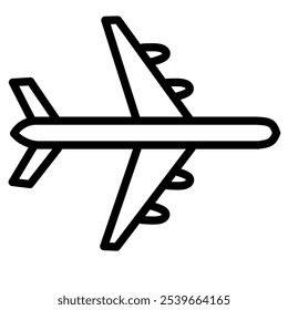 Airplane Or Line Icon Airplane Thin Line Vector