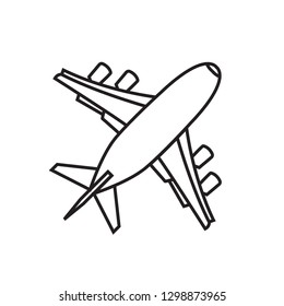Airplane line icon vector
