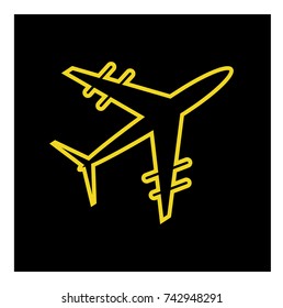 airplane line icon vector