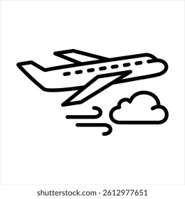 Airplane Line Icon Vector Illustration