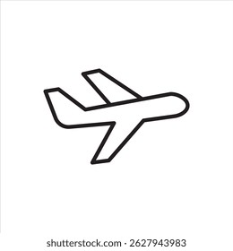  airplane line icon vector on white background.