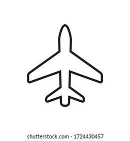 Diseño simple de vector de icono de línea de avión