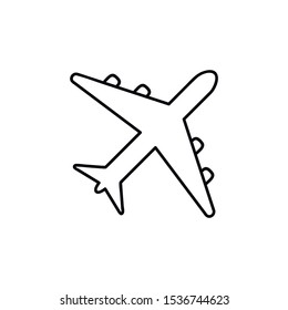 airplane line icon for web and mobile, modern minimalistic flat design. Vector black icon isolated on white background.