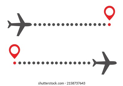 vector de ruta de línea de avión