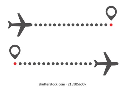 Airplane line path route vetor