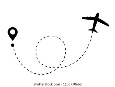 airplane line path vector icon , flying airplain, fast delivery, fast shipping around the world vector icon