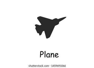 Airplane line path vector icon of air plane flight route with start point