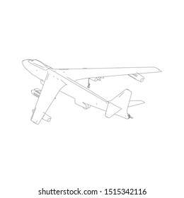 Airplane line path vector icon of air plane flight route with start point and dash line trace. Airplane Flying Icon vector symbol icon. Flying an airplane trip