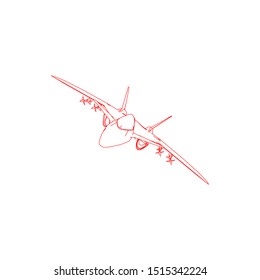 Airplane line path vector icon of air plane flight route with start point and dash line trace. Airplane Flying Icon vector symbol icon. Flying an airplane trip