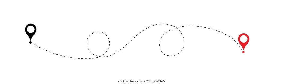 Airplane line path vector icon. Airplane Plane routes line set. Planes dotted flight pathway. Plane paths. Aircraft tracking, planes, travel, vector symbol on transparent background.