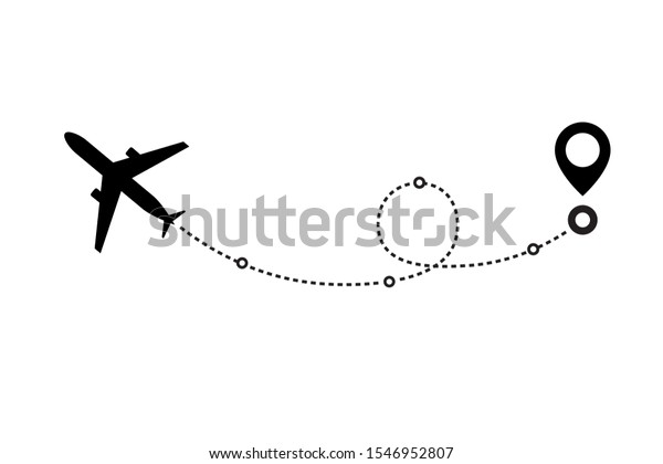 Airplane Line Path Vector Icon Air Stock Vector Royalty Free