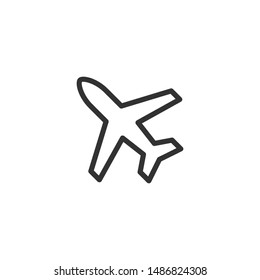 Airplane  - Line Vector Icon
