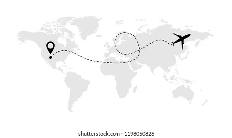 2,735 World map flight path Images, Stock Photos & Vectors | Shutterstock