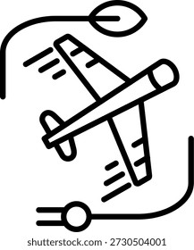 Diseño de icono de Vector de línea de avión