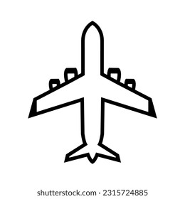 Icono del vector de la línea del avión. Plantilla de logotipo Plane IllustrationTransportation