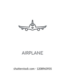 Airplane linear icon. Airplane concept stroke symbol design. Thin graphic elements vector illustration, outline pattern on a white background, eps 10.