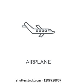 Airplane linear icon. Airplane concept stroke symbol design. Thin graphic elements vector illustration, outline pattern on a white background, eps 10.