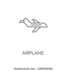 Airplane linear icon. Airplane concept stroke symbol design. Thin graphic elements vector illustration, outline pattern on a white background, eps 10.