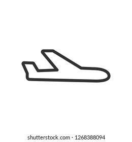 airplane. linear icon. Line with editable stroke