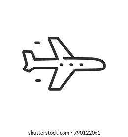 The airplane. linear icon. Line with Editable stroke