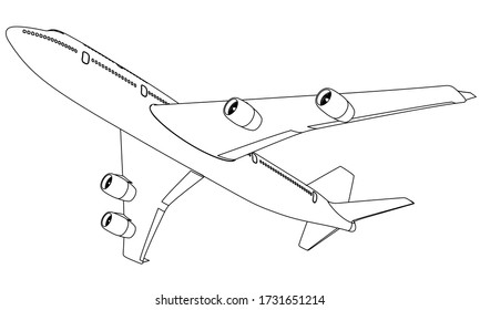 Ilustración de líneas aéreas. Abstracto de aviones vectores en el fondo blanco