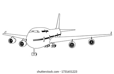 Ilustración de líneas aéreas. Abstracto de aviones vectores en el fondo blanco