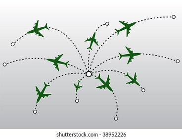 Airplane lines. Vector illustration.