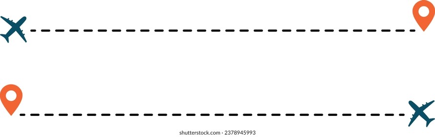 from to airplane location vector illustration