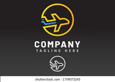airplane Logistic Icon Logo Template For Delivery brand and service delivery company used for icon company, printing, identity shipping, label corporate , express delivery