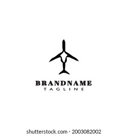 airplane logo cartoon icon design template modern simple illustration