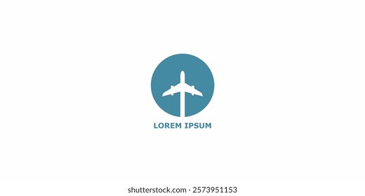 airplane logo in circle for company branding